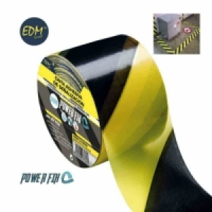 Cinta Adhesiva De Se&ntilde;alizacion Amarillo-negra 30m X 50mm Edm