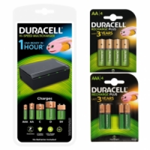 Cargador De Pilas Duracell Cef22 + 4 Pilas Aa 1300mah + 4 Pi