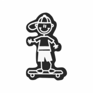Adhesivo Niño Gorra Y Patin Familia.