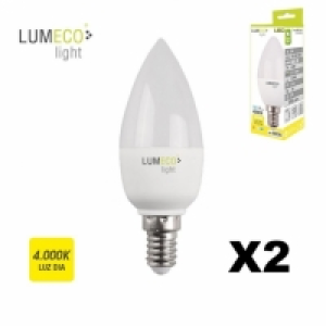 Pack De 2 - Bombilla Vela Led 5w E-14 4.000k Luz Dia Lumeco