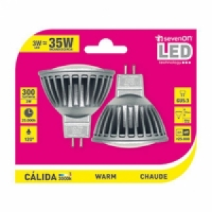 Pack de 2 Bombillas Led Spotlight 3W GU5.3 Cálida 4.75 €