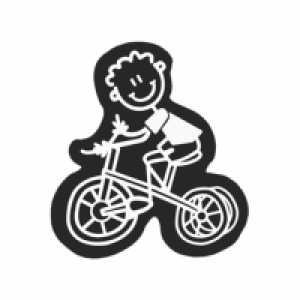 Adhesivo Familia Niño Triciclo