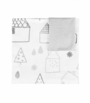 Sabana Cuna 60x120 Tríptico Baby Clic Town Gris