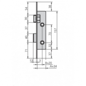Cerradura Embutir Met Hn - Cvl - 1964c/0 - 20 Mm