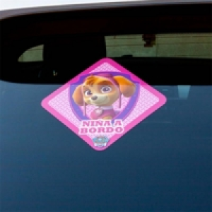 Lpc104 - Pegatina Coche Niña A Bordo Patrulla Canina