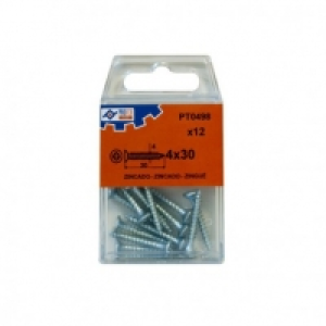 Tirafondo C/plana Pozi Zn C/12 - Profer Top - 48527-pt0498 -