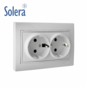 Base Doble De Enchufe 2p+t Con Obturador 16a 250v