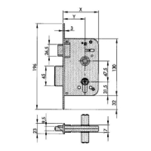 Cerradura Embutir De Un Punto 600-70x40 Hl Azbe