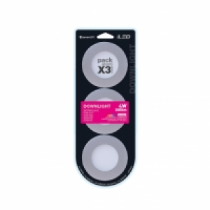 3 Focos Led Empotrables Redondos Aluminio 4W 85MM