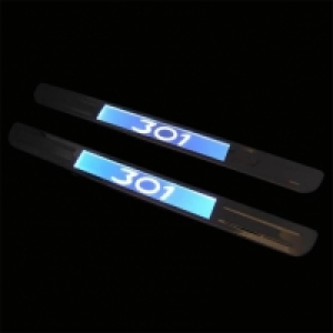 Juego De 2 Umbrales De Puerta Con Luz Led Para Peugeot 301 2