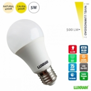 Bombilla Led Estándar 5w E27 Serie Value Calida 3000k