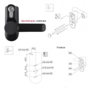 Manilla Con Llave Exterior Negra - Cisa - 1.07078.38.0