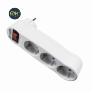 Clavija Triple Con Interruptor 4,8mm Edm