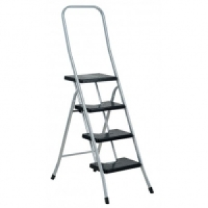 Escalera Con Barandilla Alta 4 Peldaños Blanco - Vervi -h4