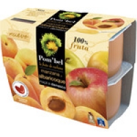 Hipercor  POMBEL compota de manzana y albaricoque 100% fruta pack 4 t