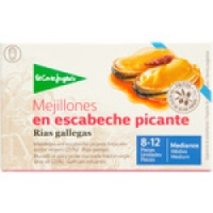 EL CORTE INGLES mejillones en escabeche picante de las rías  1.99 €