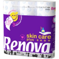 Hipercor  RENOVA papel higiénico perfumado Skin Care Plus decorado paq