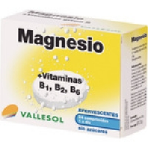 VALLESOL Magnesio + Vitaminas B1, B2 Y B6 sin azúcares caja