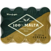 Hipercor  EL CORTE INGLES cerveza rubia tradicional 100% Malta pack 12