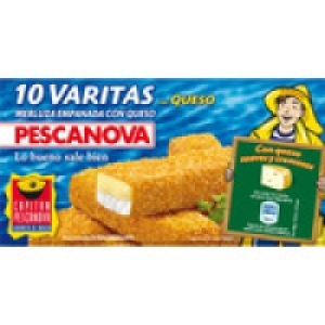 PESCANOVA varitas de merluza rebozadas con queso 10 unidades 3.15 €