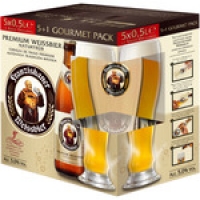 Hipercor  FRANZISKANER cerveza rubia de trigo alemana pack 5 botellas 
