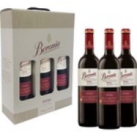 Hipercor  BERONIA vino tinto crianza D.O. Rioja Estuche 3 botellas 75 