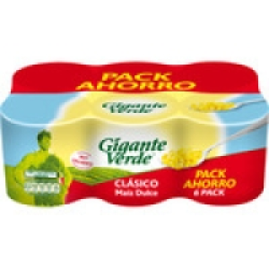 GIGANTE VERDE maíz dulce en grano pack 6 latas 140 g neto es 3.45 €