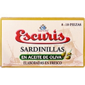 ESCURIS sardinillas en aceite de oliva 8-10 piezas lata 57 g 2.35 €