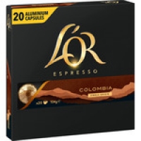 Hipercor  LOR ESPRESSO café Colombia estuche 20 cápsulas compatibles 