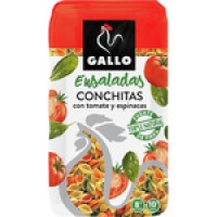 Hipercor  GALLO Ensaladas conchitas con tomate y espinacas paquete 500