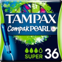 Hipercor  TAMPAX tampones Compak Pearl Super caja 36 unidades