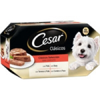 Hipercor  CESAR clásicos selección de carnes para perro pack 8 tarrina
