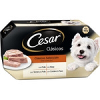Hipercor  CESAR selección de carnes para perro pack 4 tarrina 150 g