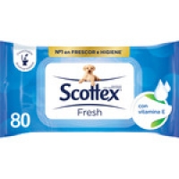 Hipercor  SCOTTEX papel higiénico húmedo Fresh con tapa paquete 80 uni