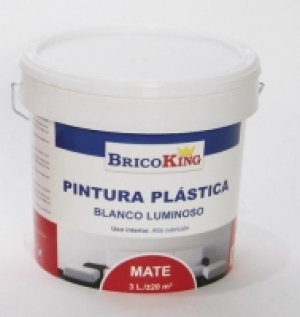 Bricoking  PINTURA PLÁSTICA INTERIOR BLANCA BRICOKING 3L