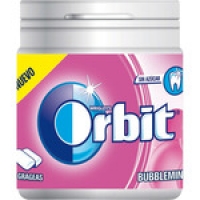 Hipercor  ORBIT chicle Bubblemint sin azúcar sabor fresa menta 60 grag