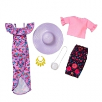 Toysrus  Barbie - Vestido de Flores Morado - Pack 2 Modas