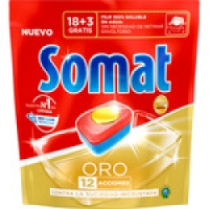 Hipercor  SOMAT detergente lavavajillas Oro 12 funciones bolsa 18 dosi