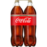 Hipercor  COCA-COLA Clásica refresco de cola SIN CAFEÍNA pack 2 botell