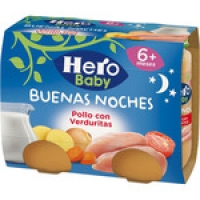 Hipercor  HERO BABY BUENAS NOCHES tarritos de pollo con verduritas des