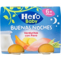 Hipercor  HERO BABY BUENAS NOCHES tarritos de verduritas con pavo sin 
