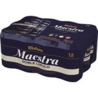 Hipercor  MAHOU MAESTRA cerveza tostada Doble Lúpulo pack 12 latas 33 
