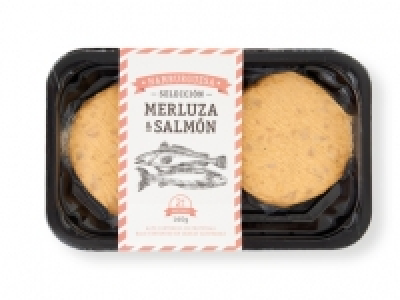 Hamburguesa de merluza y salmón 2.99 €