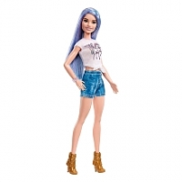 Toysrus  Barbie- Muñeca Fashionista Pantalón Corto Vaquero Camiseta P