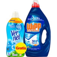 Hipercor  WIPP EXPRESS detergente máquina líquido gel azul botella 64 