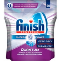 Hipercor  FINISH detergente lavavajillas Super Power quantum bolsa 60 