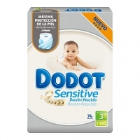 Toysrus  Dodot - Pañales Dodot Sensitive Recién Nacido T3 (5-10 kg) 7