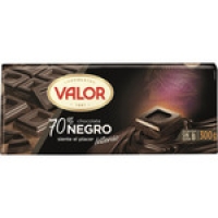 Hipercor  VALOR chocolate negro 70% cacao sin gluten tableta 300 g