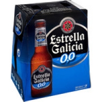 Hipercor  ESTRELLA GALICIA 0,0 cerveza sin alcohol pack 6 botellas 25 