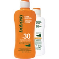 Hipercor  BABARIA pack leche protectora FP-30 200 ml + aftersun Aloe V